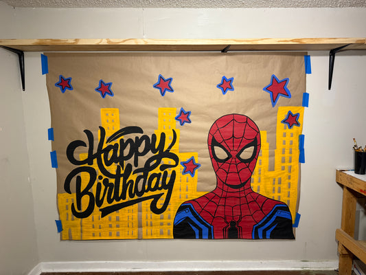 6 Foot x 6 Foot Custom Hand Painted Backdrop
